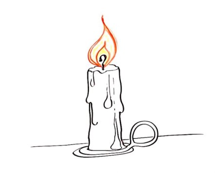 Нарисовать свечу памяти