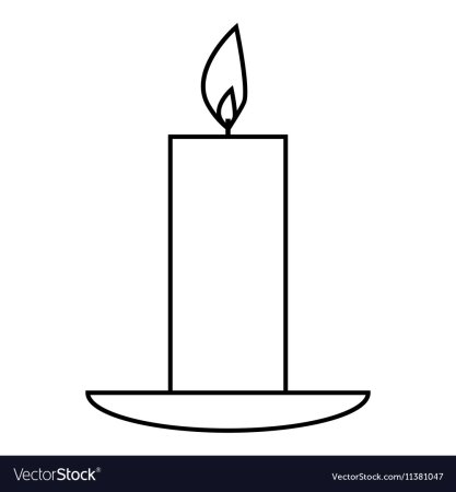 Свеча контурный рисунок