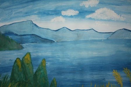 Детские рисунки озера Байкал