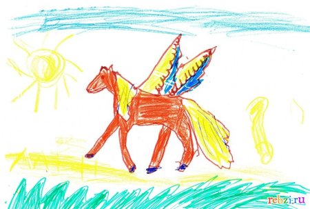 Рисование сказочный конь для детей