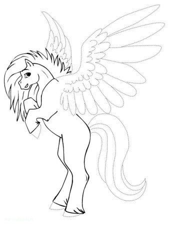 Лошадь с крыльями карандашом