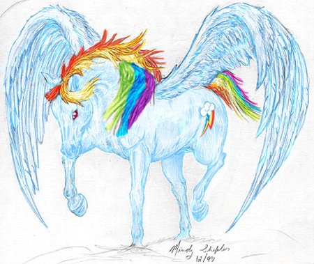 Раскраска Единорог с крыльями