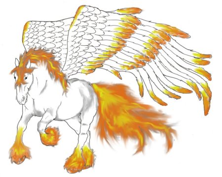 Лошадка с крыльями раскраска
