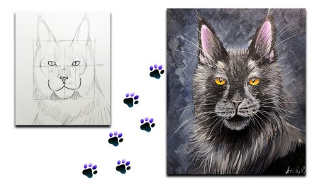 Скетч маркерами Мейн кун