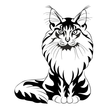 Кот Мейн кун вектор