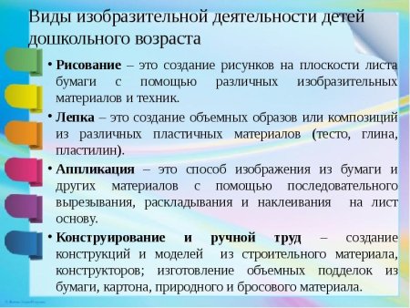 Виды изобразительной деятельности дошкольников
