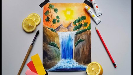 Правополушарное рисование водопад