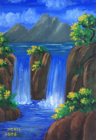 Водопад рисунок