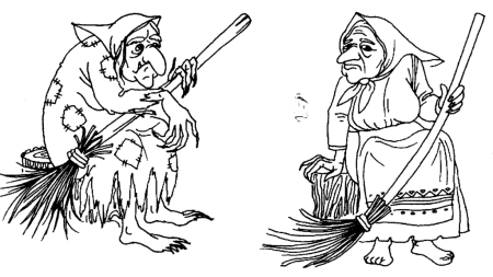Баба Яга рисунок карандашом