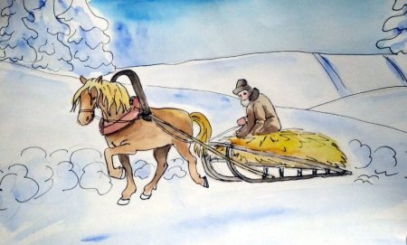 Лошадка везущая хворосту воз