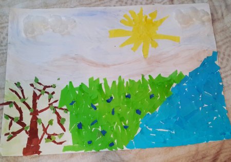 Рисование с элементами аппликации Весна