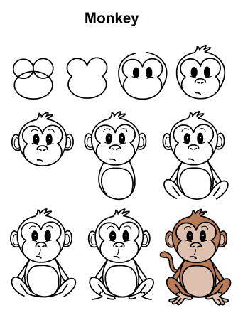 Рисунок обезьяна детский (52 фото)