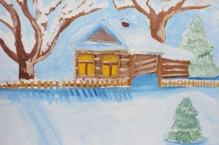 Рисунок на тему встреча зимы