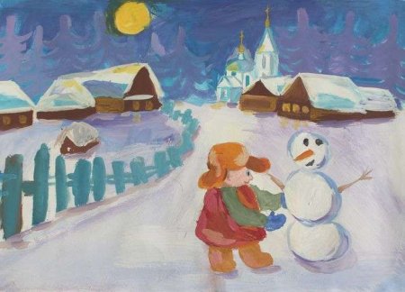 Детские рисунки зима