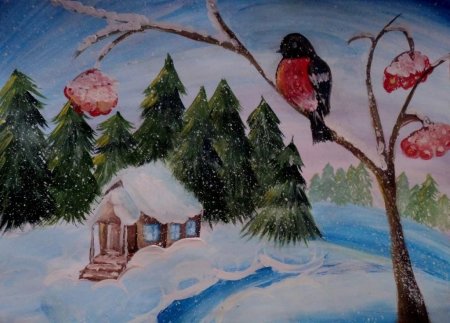 Детский рисунок встреча зимы (47 фото)
