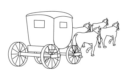Карета раскраска для детей