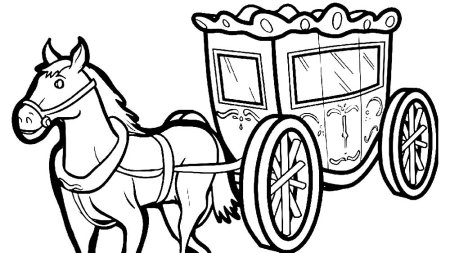 Раскраска карета с лошадью