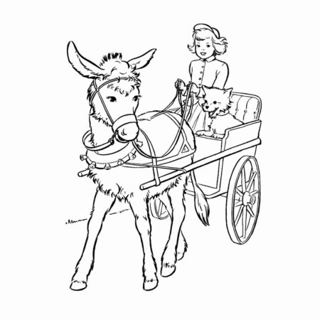 Раскраска лошадь в упряжке
