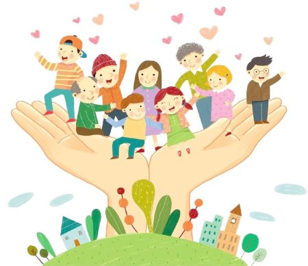 Дружная семья иллюстрация