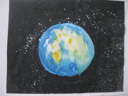 Земля рисунок гуашью