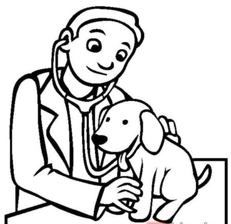 Ветеринар раскраска для детей