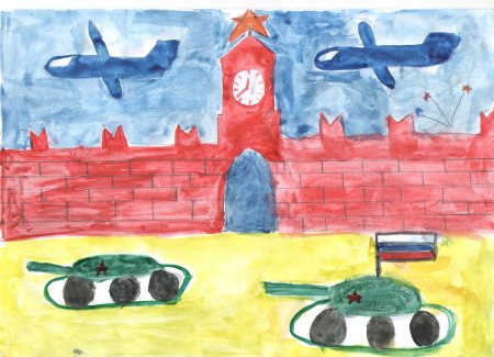 Детский рисунок парад победы (50 фото)