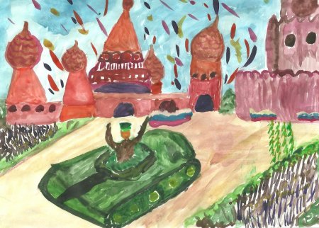 Рисование парад на красной площади