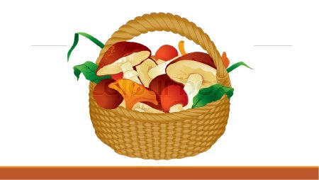 Корзина с грибами для детей