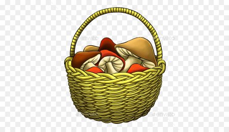 Корзина с грибами открытка