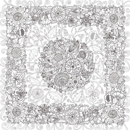 Павловопосадский платок раскраска