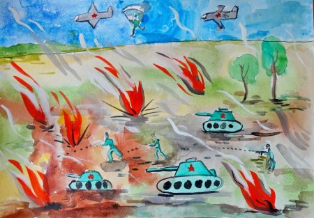 Рисунки о войне для детей начальной школы