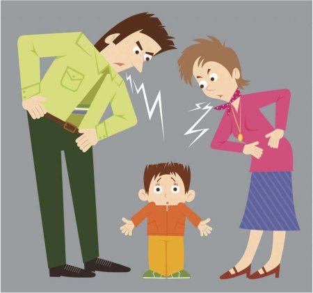 Родители ругают ребенка