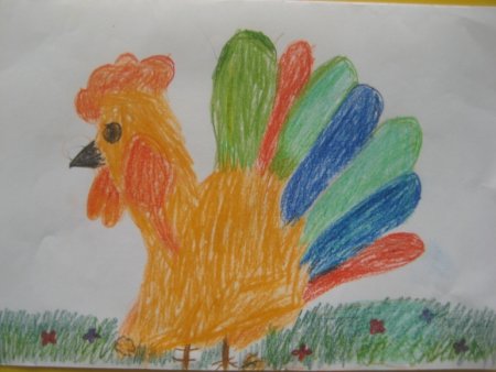 Рисование в средней группе петушок