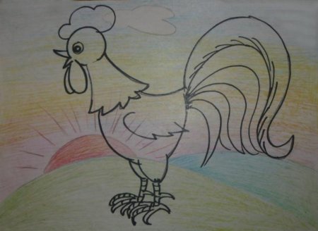 Рисование в средней группе Храбрый петушок