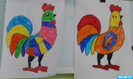 Рисование в старшей группе на тему петушок золотой гребешок