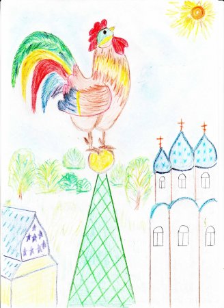 Петушок золотой гребешок рис