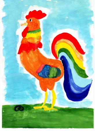 Петушок и бобовое зернышко раскраска