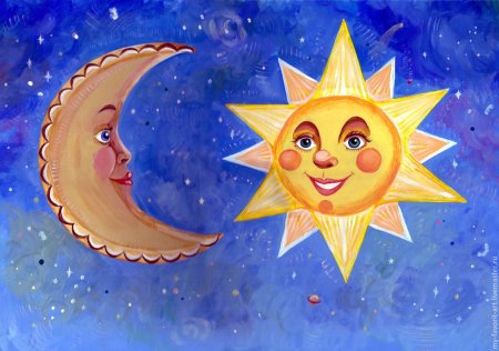 Трафарет солнце и Луна