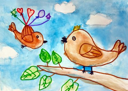 Рисунки детские птицы наши друзья (54 фото)