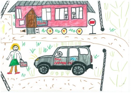 Детские рисунки папа на работе