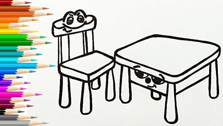 Стол и стул раскраска для детей