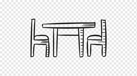 Стул и стол карандашом