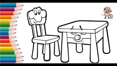 Стол и стул раскрашивание для детей
