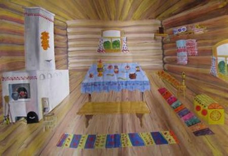 Декор русской избы внутри