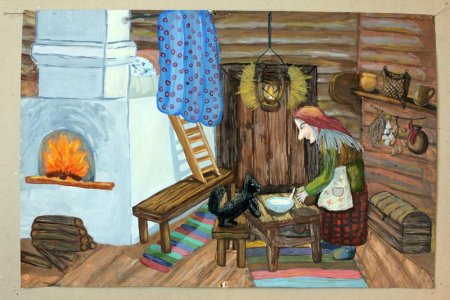 Убранство русской избы раскраска
