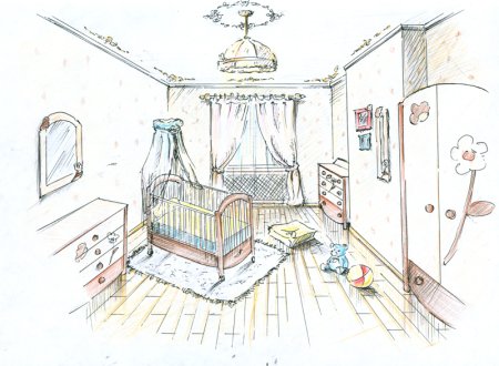 Зарисовка детской комнаты