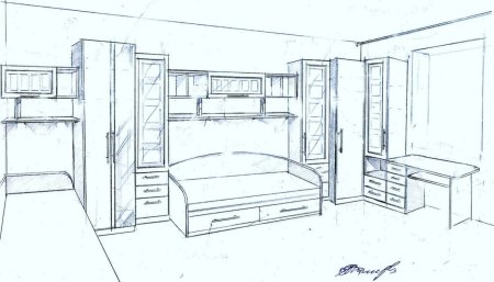 Эскиз комнаты подростка