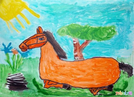Детские рисунки лошадки