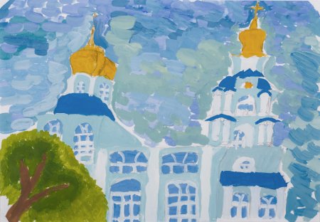 Курск Преображенский храм рисунок