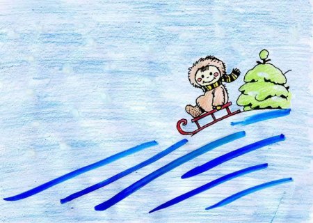 Рисование горка зимой